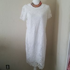 Lace White Dress w/ Transparent Back